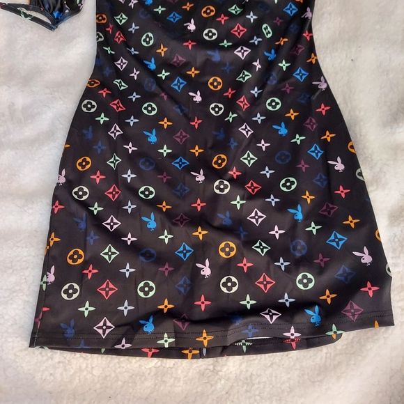 Bunnies and Symbols Strapless Dress with Hat and Mask- NEW - Picture 4 of 8